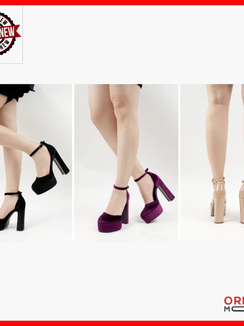 5 Inch Chunky Heel Platform Pumps with Ankle Strap for Wedding Party - Picture 7 of 7